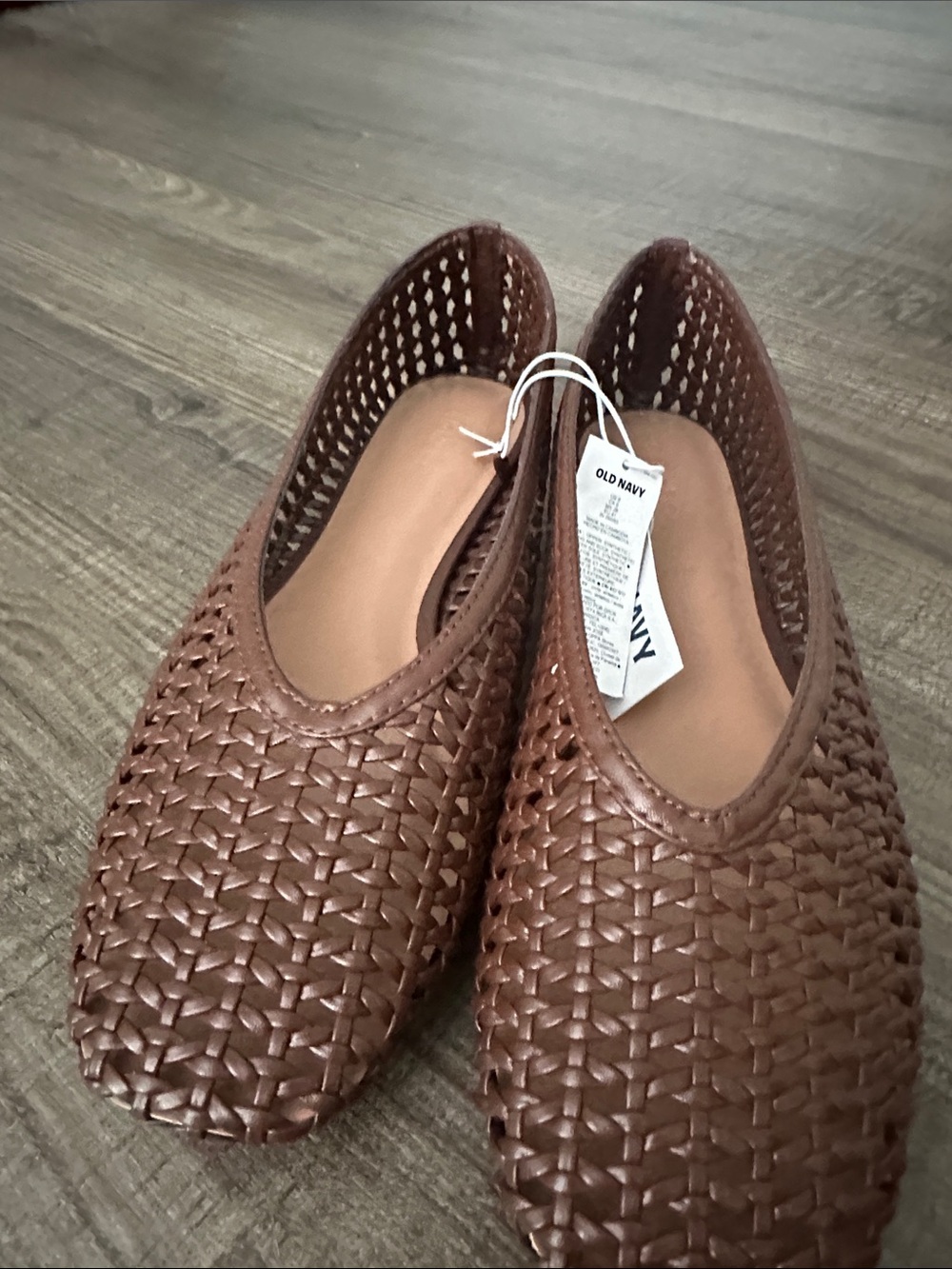 Old Navy Brown Woven Slip-On Flats